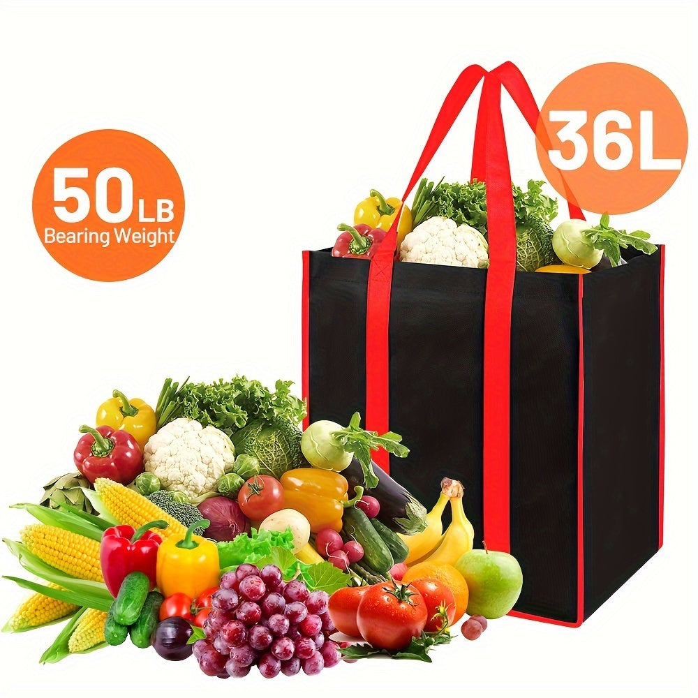 Collapsible Reusable Grocery Bags with Plastic Bottom Utility Tote Bag