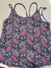 Floral Print Cutout Straps Tank Top Summer Sleeveless Top
