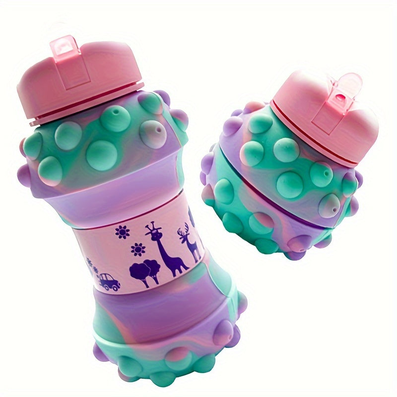 550ml Foldable Water Bottle Leak-proof Portable Collapsible Outdoor Fitness Cup