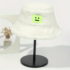 Plush Bucket Hat Emotion Sun Protection Outdoor Casual