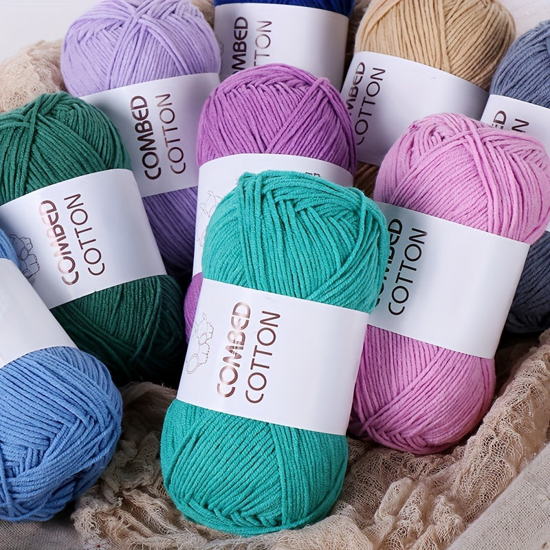Soft Combed Cotton Wool Yarn for Crocheting & Knitting 40g