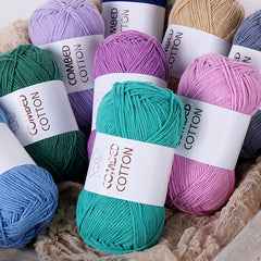 Soft Combed Cotton Wool Yarn for Crocheting & Knitting 40g