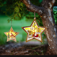 Wooden Christmas Ornaments Angel Snowman Tree Pendant
