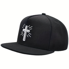 Glitter Cross Men's Flat Brim Hat