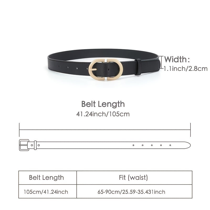 Women's Pu Leather Waist Belt with Buckle