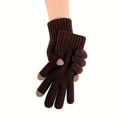 Men's Winter Plush Warm Touch Screen Gloves for Outdoor Activities