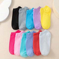 11 Pairs Girls Casual Ankle Socks for Kids Toddlers
