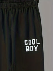 Boy's 2pcs Dancing Bear Print Set Long Sleeve Top Casual Outfits