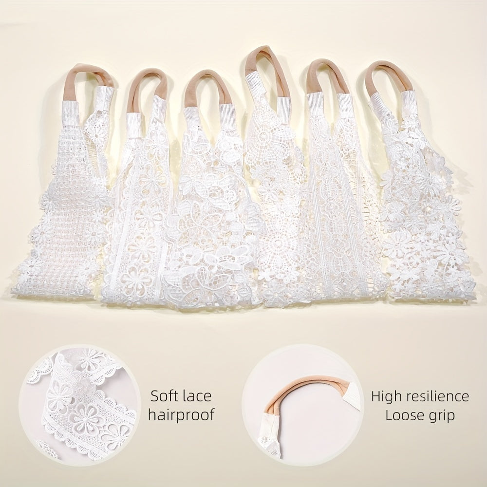 Soft Lace Floral Hair Bands For Newborns