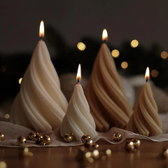 Spiral Cone Christmas Candle Silicone Mold - 3D Geometric