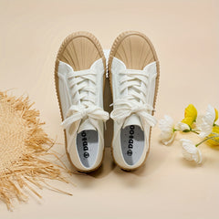Solid Walking Skate Shoes Lightweight Breathable Sport Shoes Women's Footwear