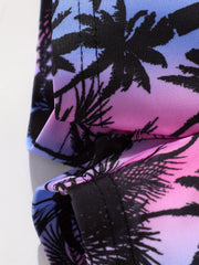 Boys Coconut Trees Print Swim Trunks, Size Up for Beach Vacation