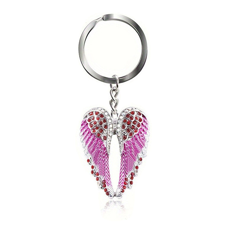 Angel Wings Rhinestone Enamel Keychain