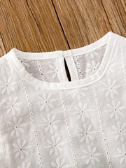 Baby Girl Cotton Romper Floral Embroidered Jumpsuit