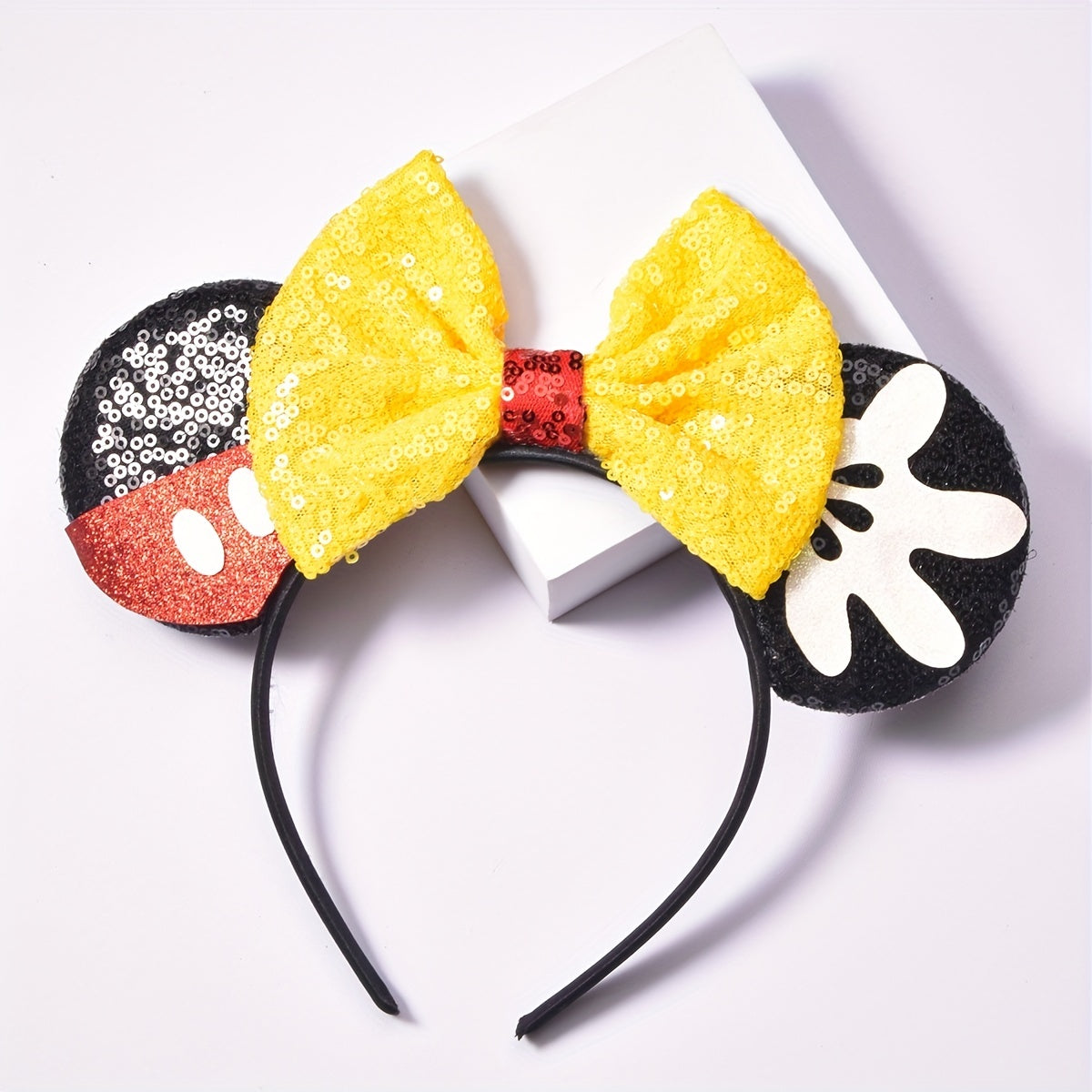 Sequin Bow Mouse Ear Headband Hair Accessories for Parties Girls Gift
