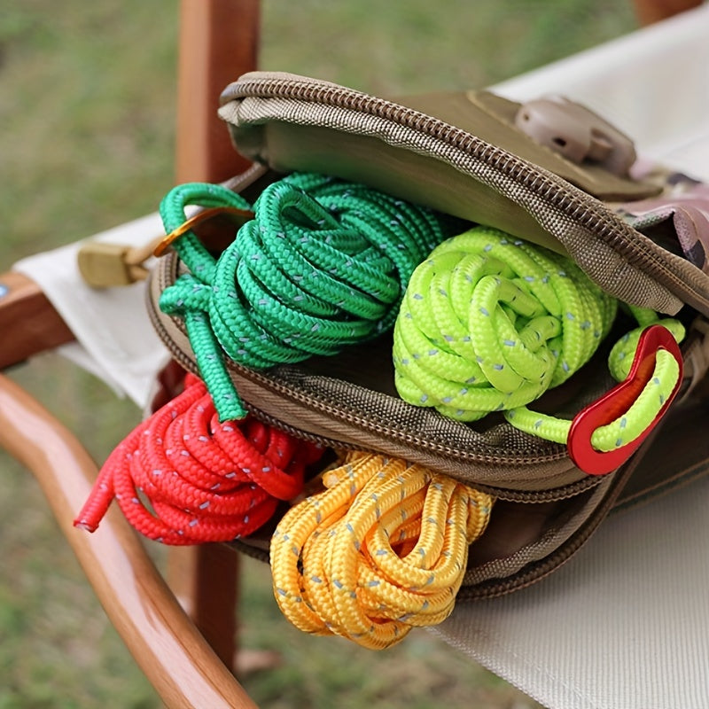 Windproof Reflective Rope for Camping, 4mm Thick Polyester Rope