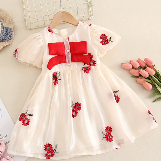 Tulle Dress With Big Bow For Girls