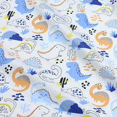 8pcs Dinosaur Cotton Fabric Set 19.6x19.6 Quilting Craft Precut Square Sheet