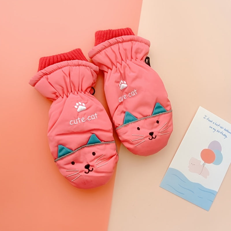 Kid's Cartoon Gloves Windproof Waterproof Anti Skid