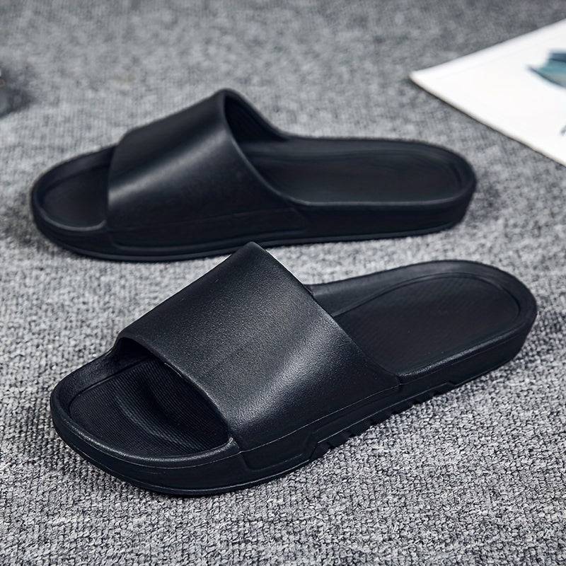 Men's Non Slip Pillow Slides Open Toe Slippers for Indoor Outdoor Beach Shower