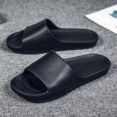 Men's Non Slip Pillow Slides Open Toe Slippers for Indoor Outdoor Beach Shower
