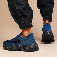 Men's Breathable Anti-skid Lace Up Running Sneakers Sock Shoes