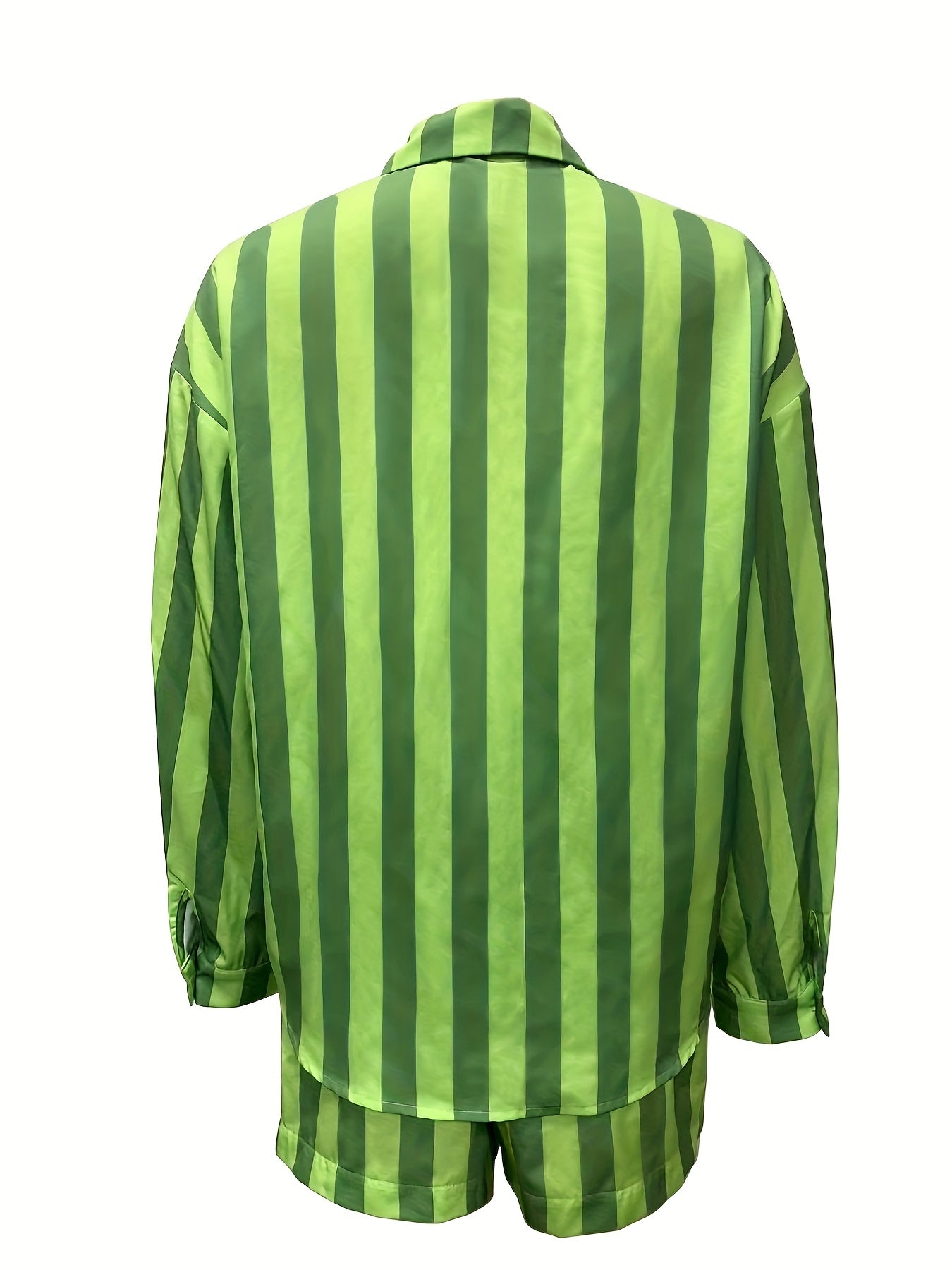 Striped Two piece Set Long Sleeve Shirt & Shorts