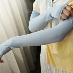 Elastic Soft Ice Gloves Solid Fingerless Gloves for Women