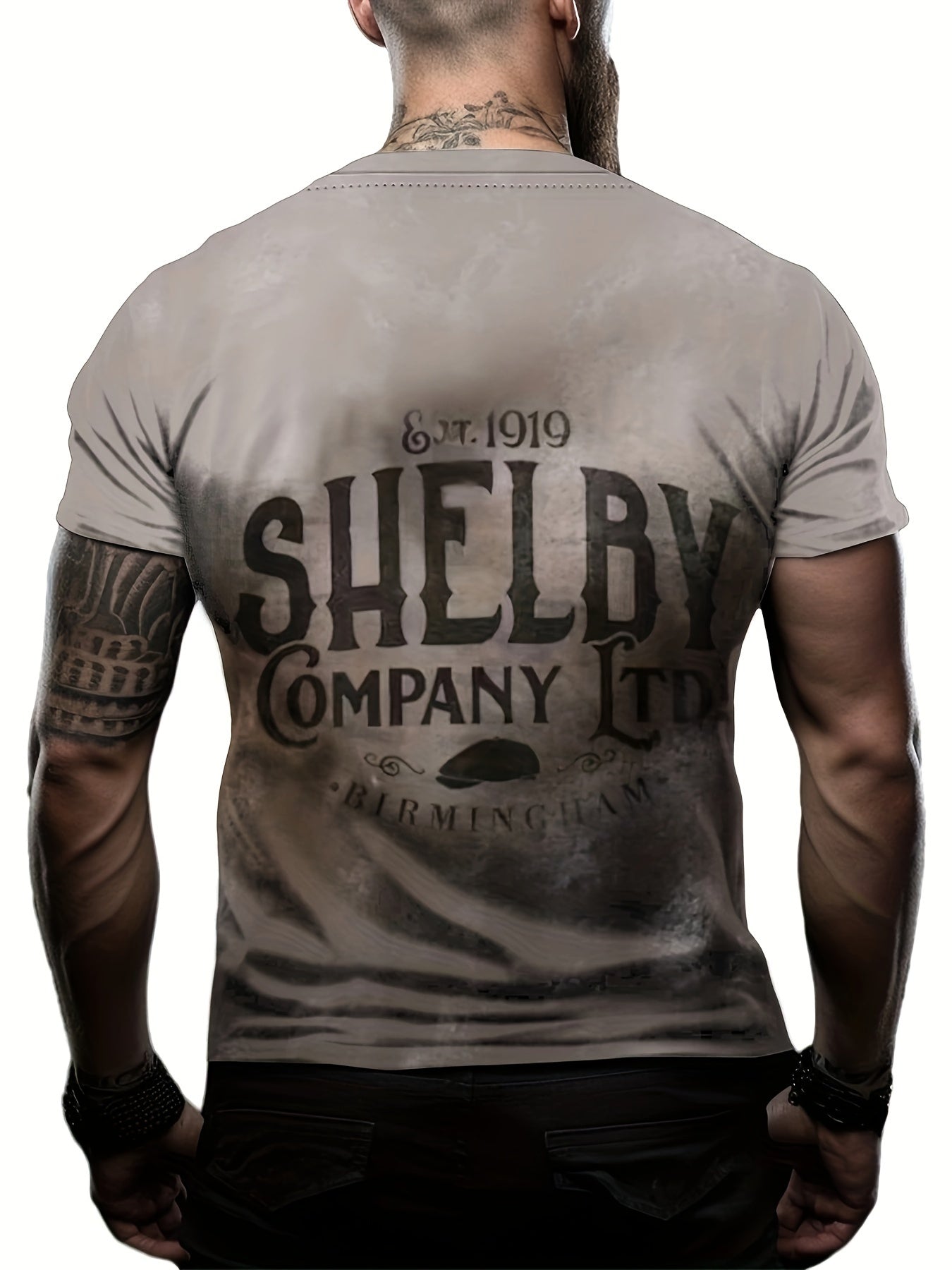 Men's Graphic Tee SHELBY Pattern Print Short Sleeve Comfy T Shirt