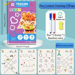 Reusable Magic Practice Copybook Set for Writing Skills Training
