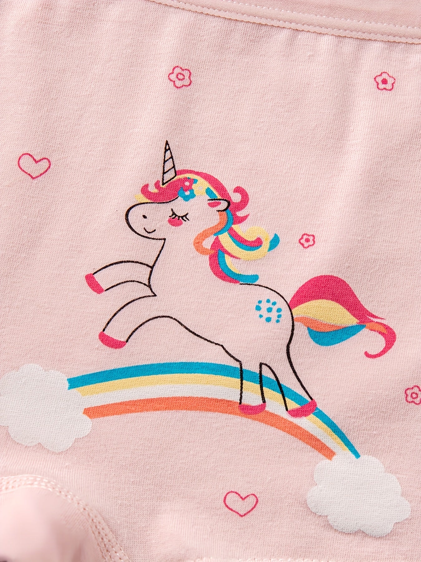 4pcs Cotton Boxer Briefs for Girls Cartoon Pattern Elastic Waist Shorts