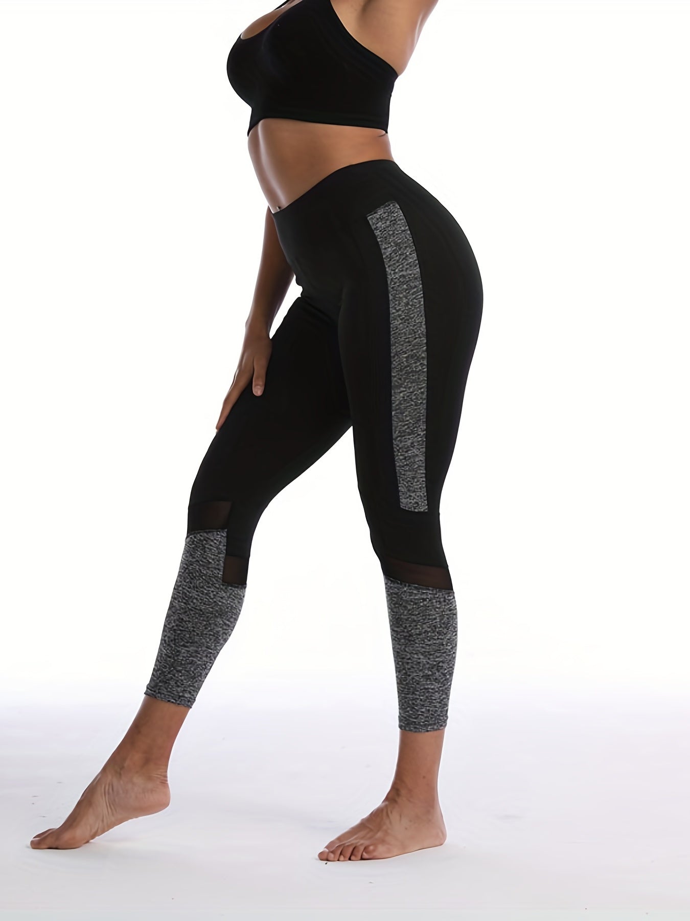 Mesh Sweat-Wicking Yoga Leggings Butt Lifting Sports Pants