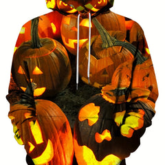 Men's Halloween Pumpkin Print Hoodie Active Breathable Sweatshirt