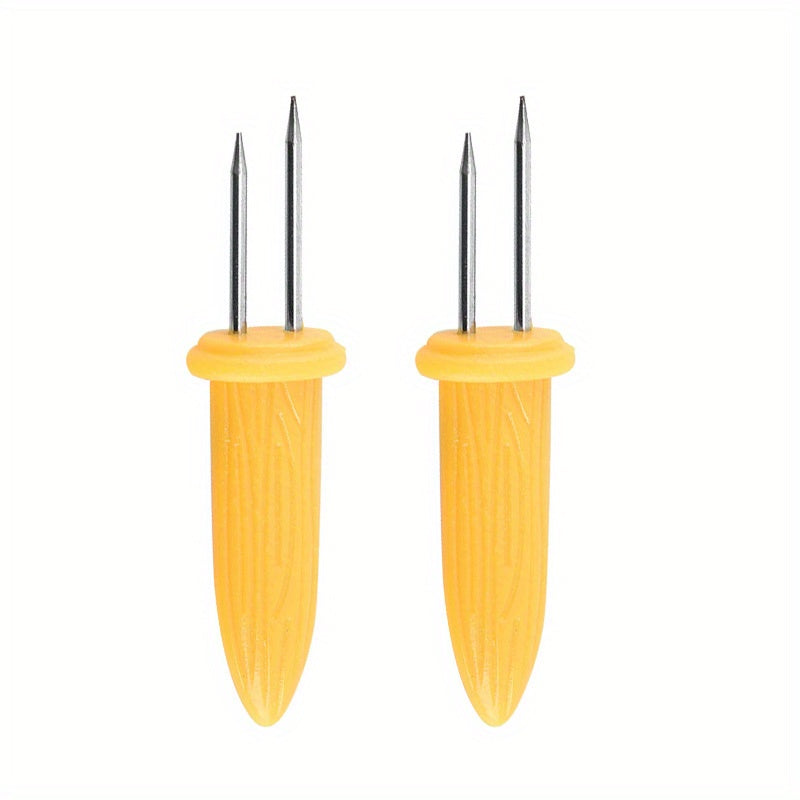 8pcs Stainless Steel Corn Needle Corn Plug Portable Barbecue Fork