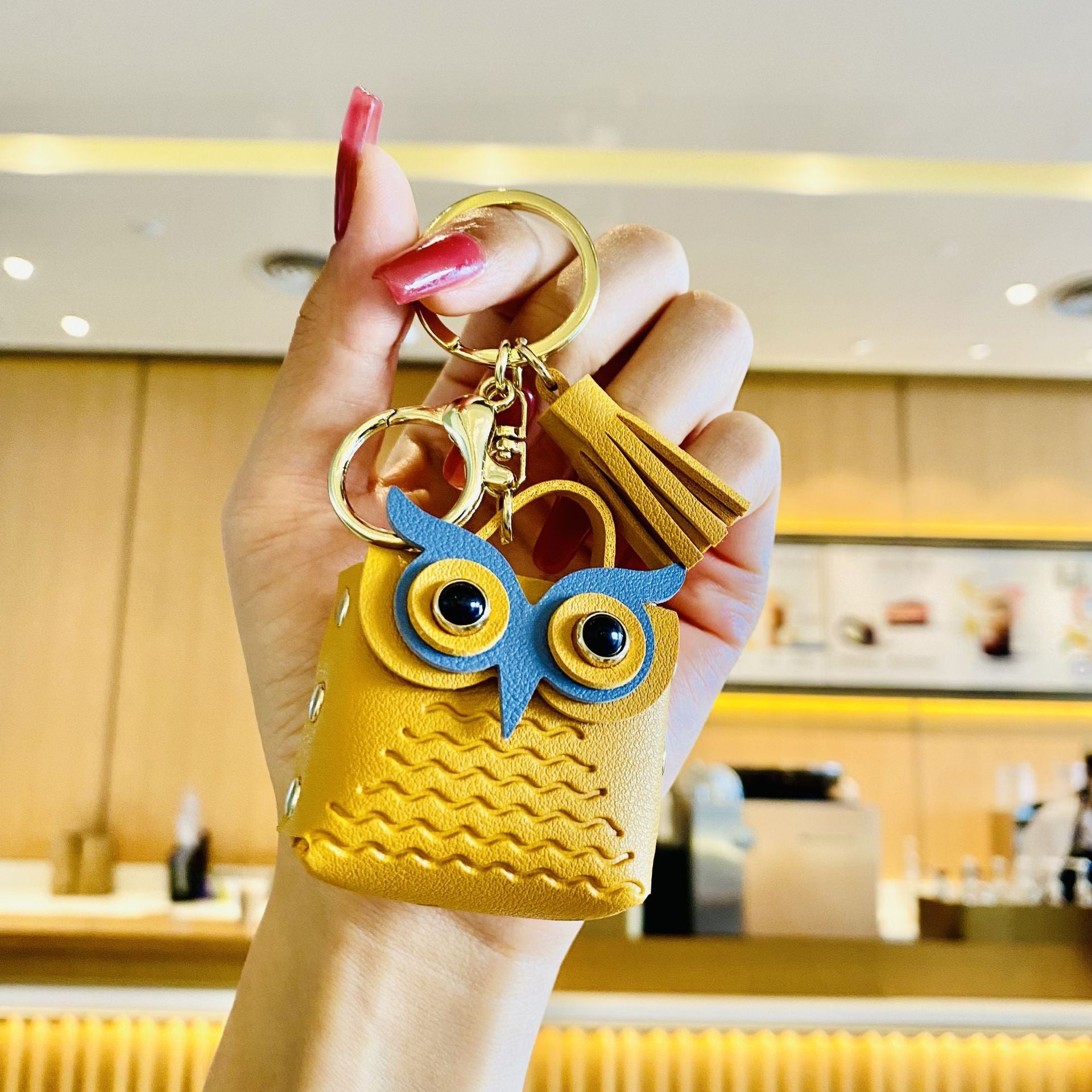 Cute Owl Coin Purse Keyring with Lobster Clasp