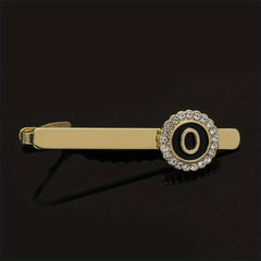 Men's Tie Clip Rhinestone Initial Letter Tie Clips Wedding Business