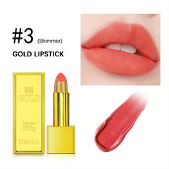 Golden Bar Lipstick Waterproof Long Lasting Metallic Shimmers