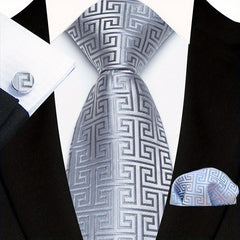 Men's Floral Paisley Striped Plaid Necktie Set