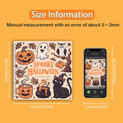 Halloween Adult Coloring Book 20x20cm Spiral Horror Creatures Pumpkin