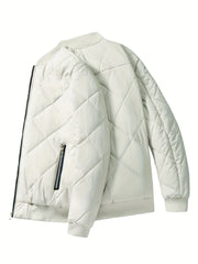 Men's Warm Fleece Baseball Collar Zip Up Jacket Coat