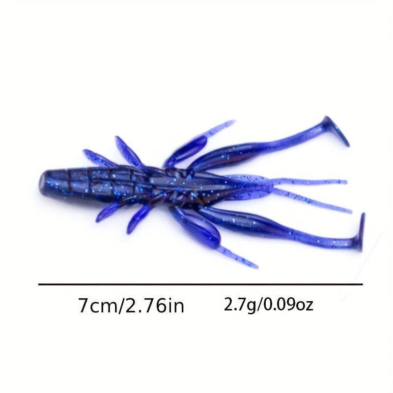 8pcs 2.7g Floating Shrimp Lure Elastic Soft Bait Fishing Accessories