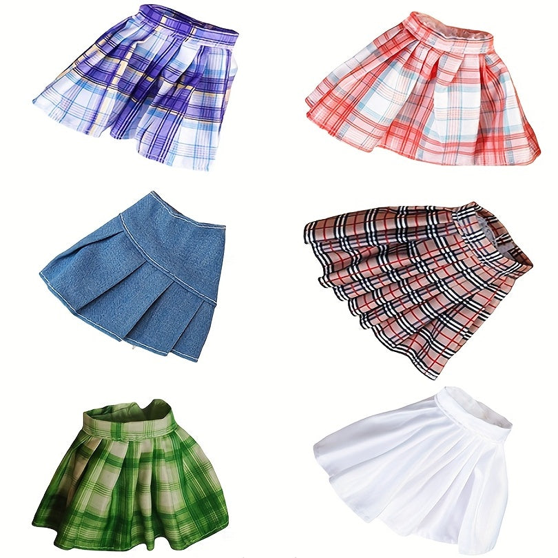 1pc Plaid Pleated Skirt Student Uniform Short Skirts Doll Clothes For 1 6 Doll