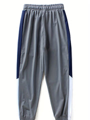 Boys Casual Block Ice Silk Long Pants Spring Autumn Kids Clothing