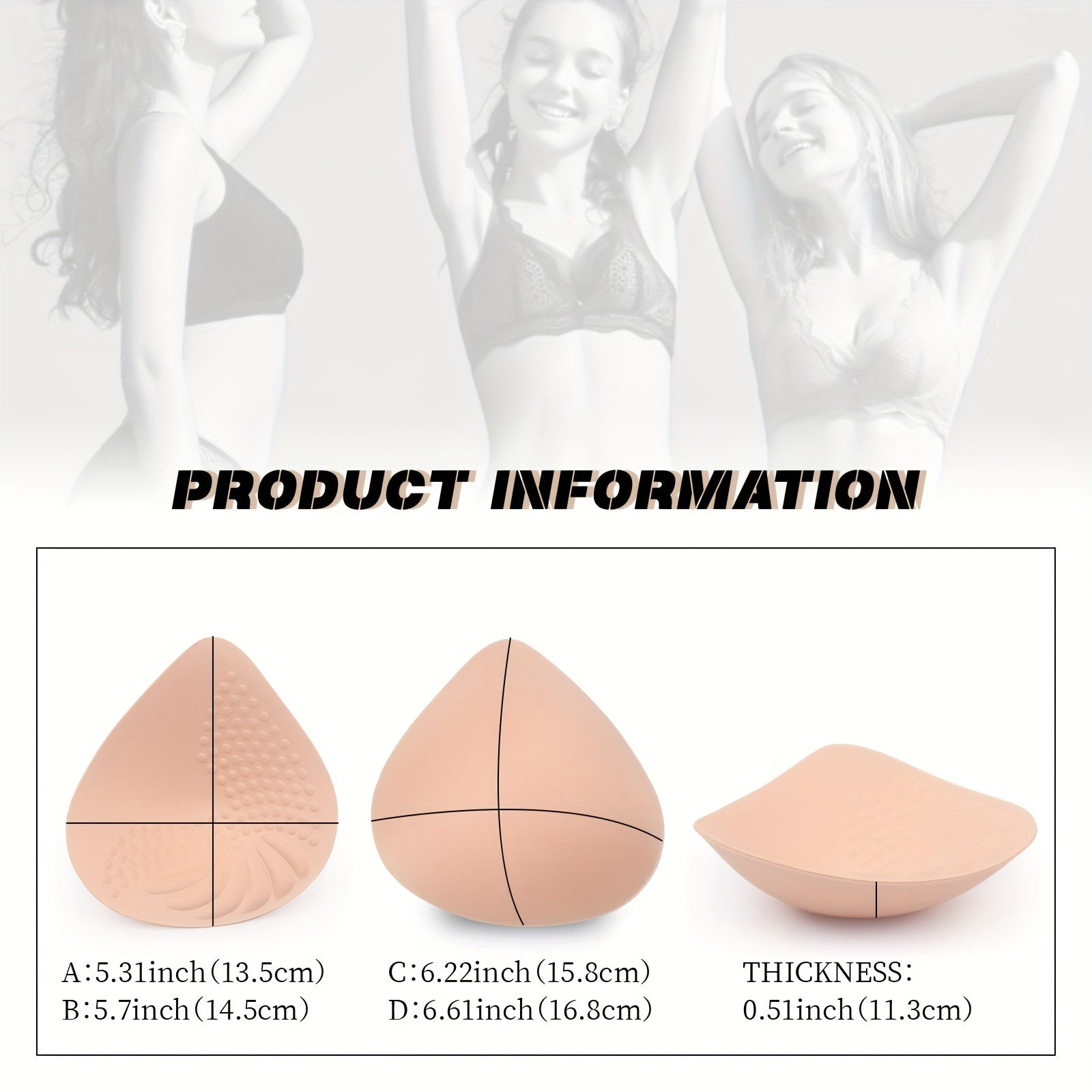2 Pairs Soft Bra Insert Pads Women's Lingerie Accessories