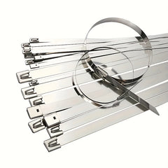 50pcs 29.97cm 304 SS Cable Ties Heavy Duty Self-Locking for Machinery Vehicles