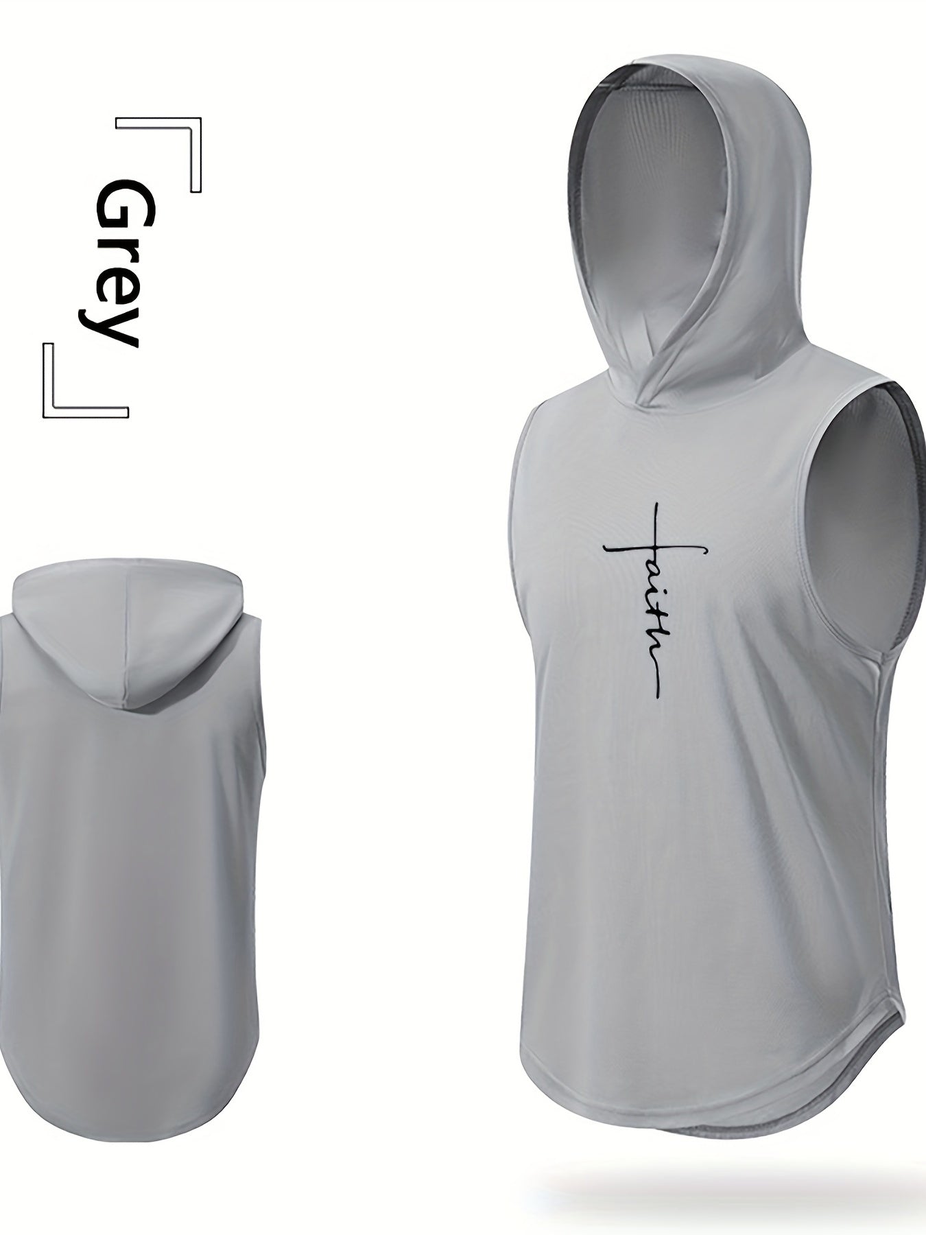 Men's Faith Print Hooded Active Tank Top