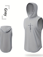 Men's Faith Print Hooded Active Tank Top