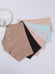 6pcs Seamless Solid Briefs Breathable Intimates Panties
