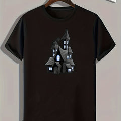 House Print Men's Graphic T-shirt for Summer