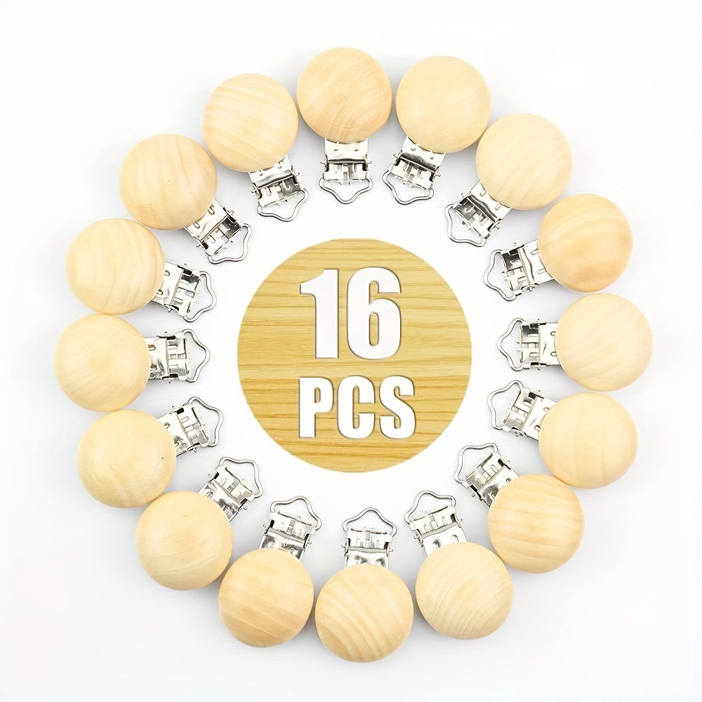 Natural Beech Wood Pacifier Clips Teething Grasping Toy DIY Accessory